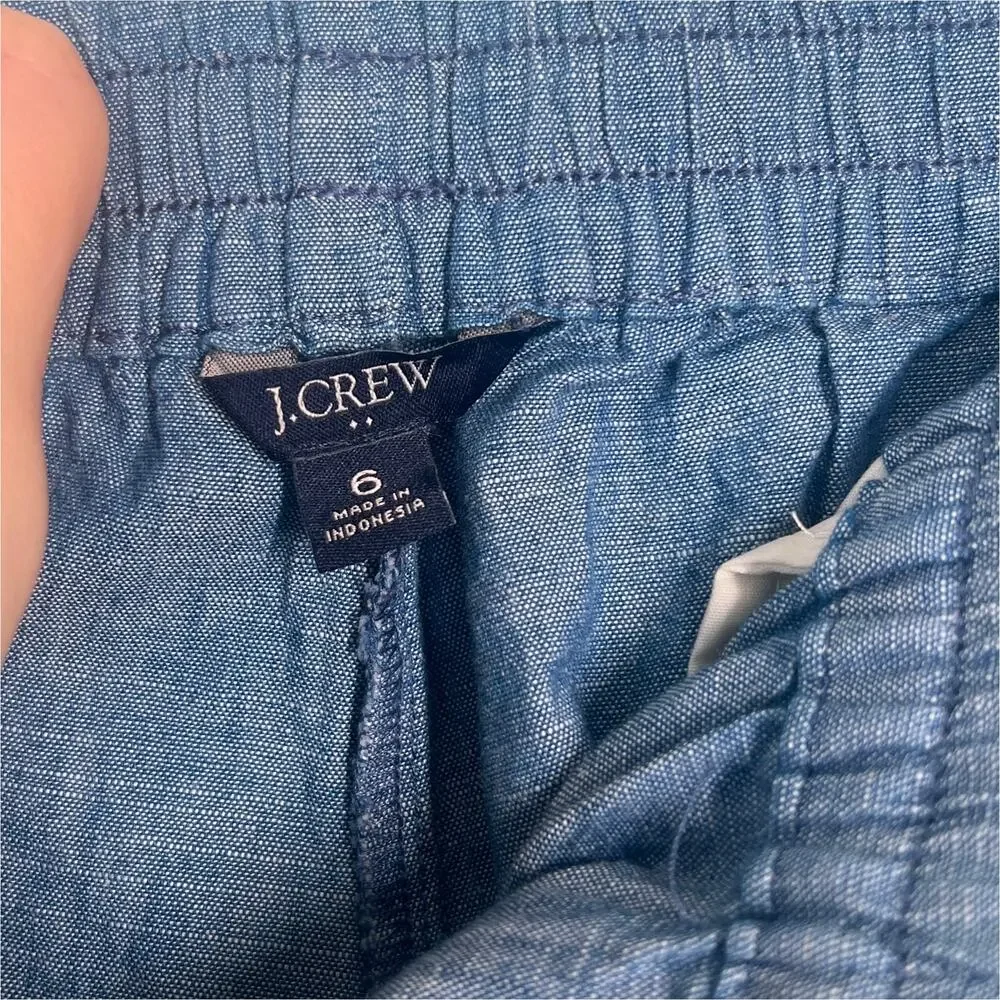 J.Crew Factory Chambray Drawstring Pant Size 6 Blue - Picture 8 of 8